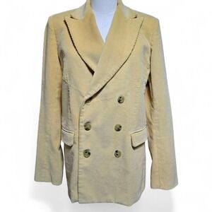 DA/DA diane ducasse Corduroy Double Breasted Blazer Jacket Sand Size 1‎ Small